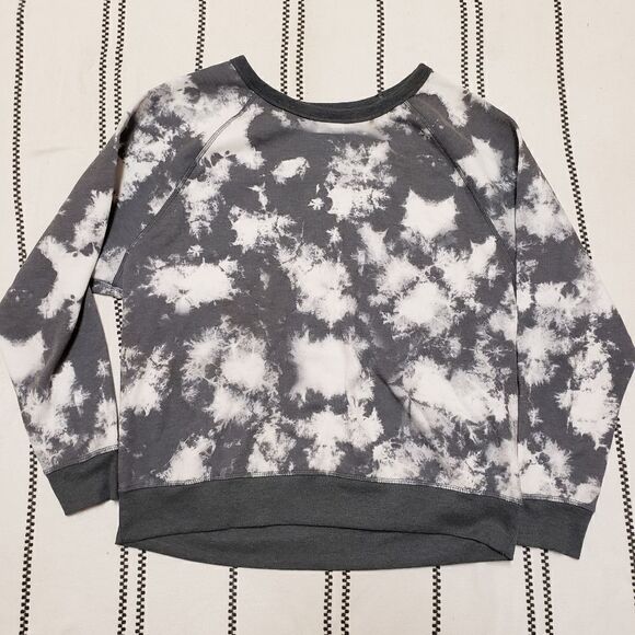 Grayson Threads L Womens Gray White Tie dye Long Sleeve Crewneck Sweatshirt M - Picture 5 of 8